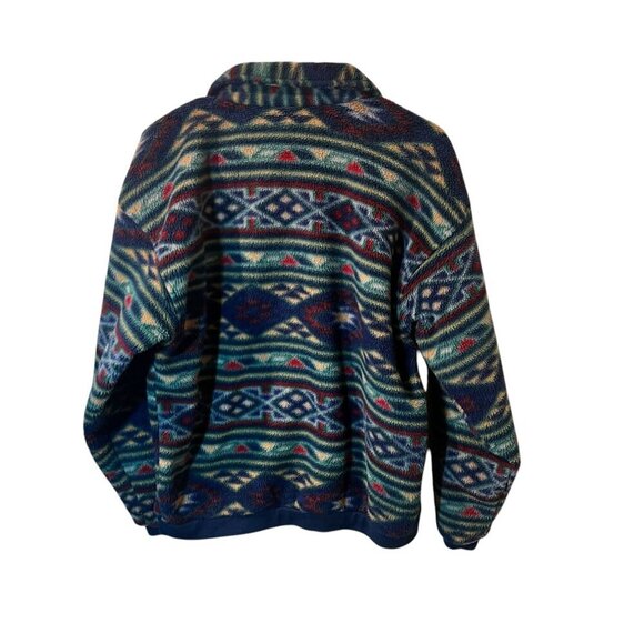 Vintage Lands End Womens Regular Fleece Jacket With Southwestern Pattern Full-Zi - Picture 4 of 5